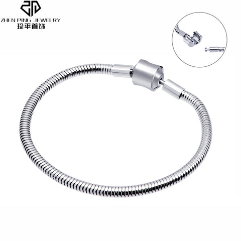 Simple Stainless Steel Bracelets Bangles Snake Chain DIY Bracelet Charms Jewelry Gift for Men Women