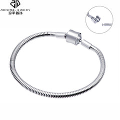 Simple Stainless Steel Bracelets Bangles Snake Chain DIY Bracelet Charms Jewelry Gift for Men Women
