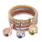 3Pcs/Set Owl Crystal Heart Bracelet & Bracelet Gold/Silverized Elephant Anchor Pendant Female Rhinestone Bracelet gift