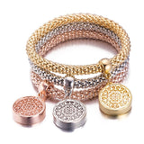3Pcs/Set Owl Crystal Heart Bracelet & Bracelet Gold/Silverized Elephant Anchor Pendant Female Rhinestone Bracelet gift