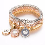 3Pcs/Set Owl Crystal Heart Bracelet & Bracelet Gold/Silverized Elephant Anchor Pendant Female Rhinestone Bracelet gift